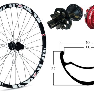 Rueda trasera aluminio E-MTB GTR SL35 27,5″ Blanco Disc 6 Tornillos Boost Shimano
