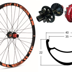 Rueda trasera aluminio E-MTB GTR SL35 29″ Naranja Disc 6 Tornillos Boost Shimano MS
