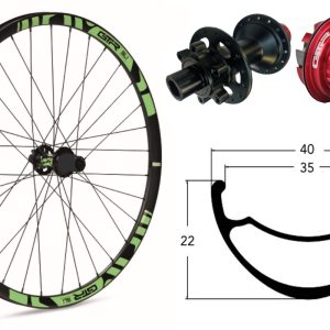 Rueda trasera aluminio E-MTB GTR SL35 27,5″ Verde Disc 6 Tornillos Boost Shimano MS