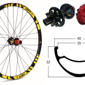 Rueda trasera aluminio E-MTB GTR SL35 29″ Amarillo Disc 6 Tornillos Boost Shimano