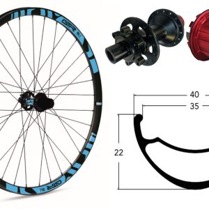 Rueda trasera aluminio E-MTB GTR SL35 27,5″ Azul Disc 6 Tornillos Boost Shimano