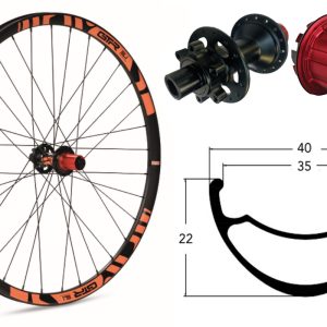 Rueda trasera aluminio E-MTB GTR SL35 27,5″ Naranja Disc 6 Tornillos Boost Shimano