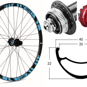 Rueda trasera aluminio E-MTB GTR SL35 27,5″ Azul Disc Center Lock Boost Shimano MS