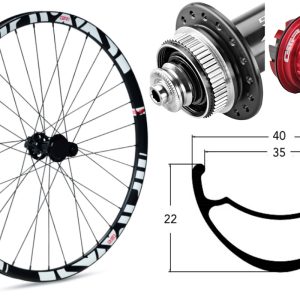 Rueda trasera aluminio E-MTB GTR SL35 27,5″ Blanco Disc Center Lock Boost Shimano MS