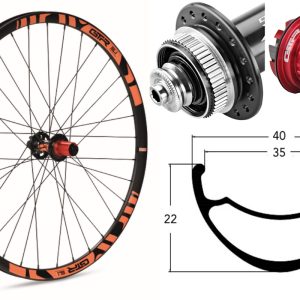 Rueda trasera aluminio MTB GTR SL35 29″ Naranja Disc Center Lock Boost Shimano MS