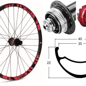 Rueda trasera aluminio MTB GTR SL35 29″ Rojo Disc Center Lock Boost Shimano MS