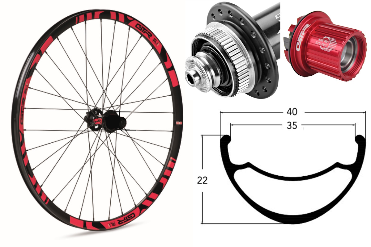 Rueda trasera aluminio MTB GTR SL35 29″ Rojo Disc Center Lock Boost Shimano MS - Imagen 2