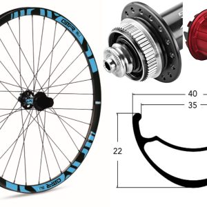 Rueda trasera aluminio MTB GTR SL35 29″ Azul Disc Center Lock Boost Shimano