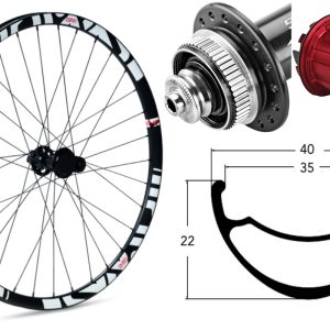 Rueda trasera aluminio MTB GTR SL35 29″ Blanco Disc Center Lock Boost Shimano