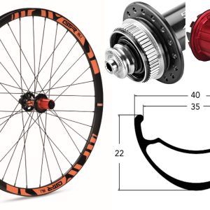 Rueda trasera aluminio MTB GTR SL35 29″ Naranja Disc Center Lock Boost Shimano