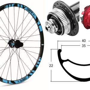 Rueda trasera aluminio MTB GTR SL35 29″ Azul Disc Center Lock Boost Sram XD