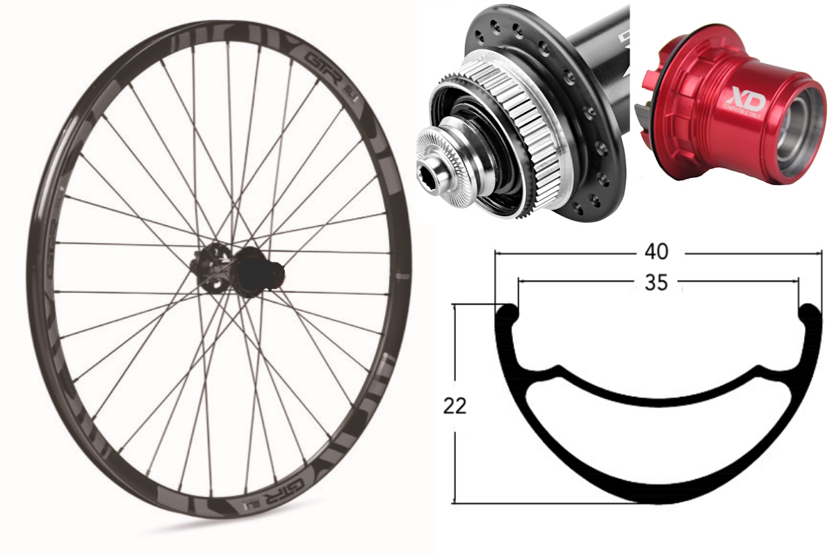 Rueda trasera aluminio MTB GTR SL35 29″ Gris Disc Center Lock Boost Sram XD - Imagen 2