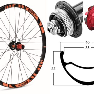 Rueda trasera aluminio MTB GTR SL35 29″ Naranja Disc Center Lock Boost Sram XD