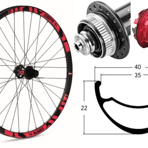 Rueda trasera aluminio E-MTB GTR SL35 27,5″ Rojo Disc Center Lock Boost Sram XD