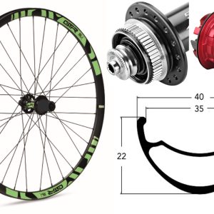 Rueda trasera aluminio MTB GTR SL35 29″ Verde Disc Center Lock Boost Sram XD