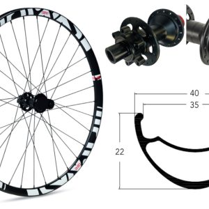 Rueda trasera Reforzada para E-MTB GTR SL35 29″ Blanco Disc 6 Tornillos Boost Shimano