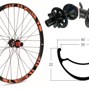 Rueda trasera Reforzada para E-MTB GTR SL35 29″ Naranja Disc 6 Tornillos Boost Shimano