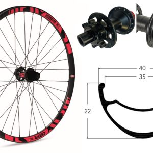 Rueda trasera Reforzada para E-MTB GTR SL35 27,5″ Rojo Disc 6 Tornillos Boost Shimano