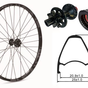 Rueda trasera aluminio MTB GTR SL20 27,5″ Gris Disc 6 Tornillos Boost Sram XD Ratchet