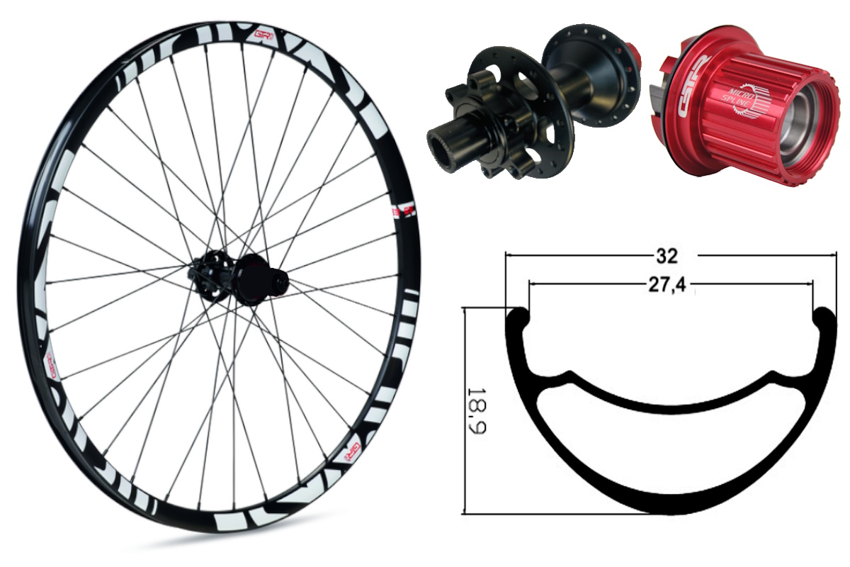 Rueda trasera aluminio MTB GTR SL27 29″ Blanco Disc 6 Tornillos Boost Shimano MS