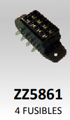 PORTAFUSIBLES PARA 4 FUSIBLES